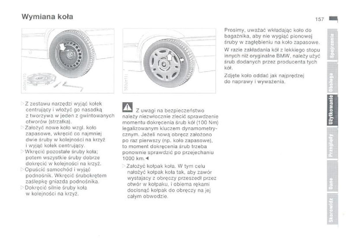 BMW 3 E36 instrukcja obslugi / page 157