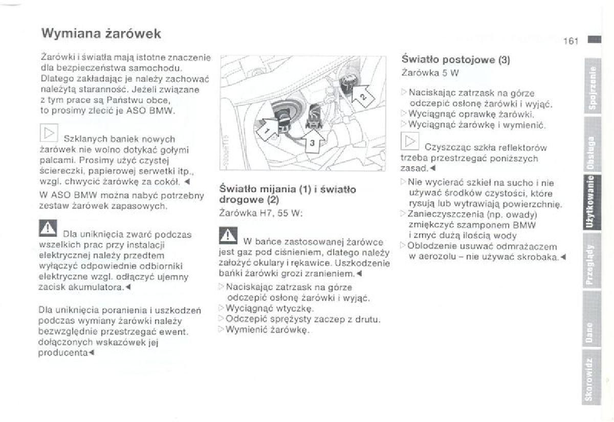 BMW 3 E36 instrukcja obslugi / page 161