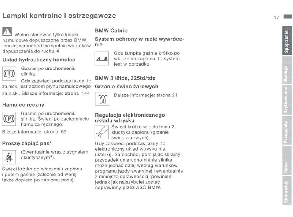 BMW 3 E36 instrukcja obslugi / page 17