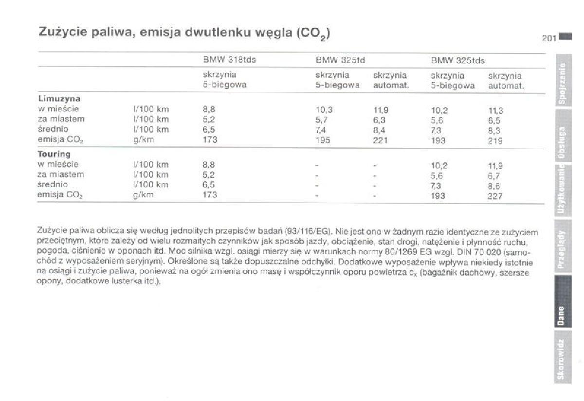 BMW 3 E36 instrukcja obslugi / page 201