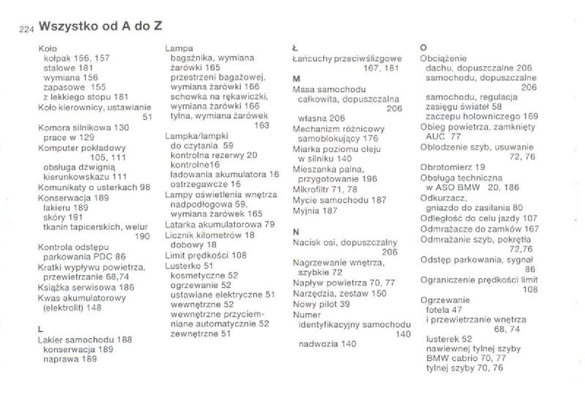 BMW 3 E36 instrukcja obslugi / page 224
