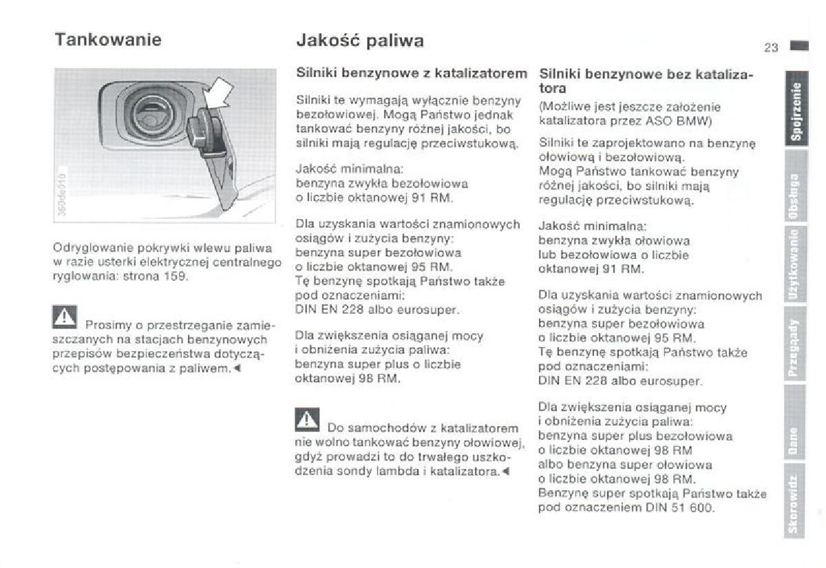 BMW 3 E36 instrukcja obslugi / page 23