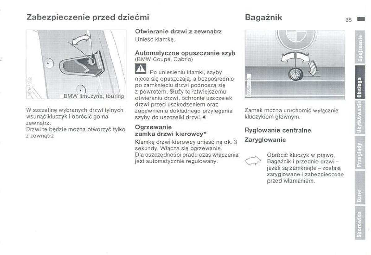 BMW 3 E36 instrukcja obslugi / page 35