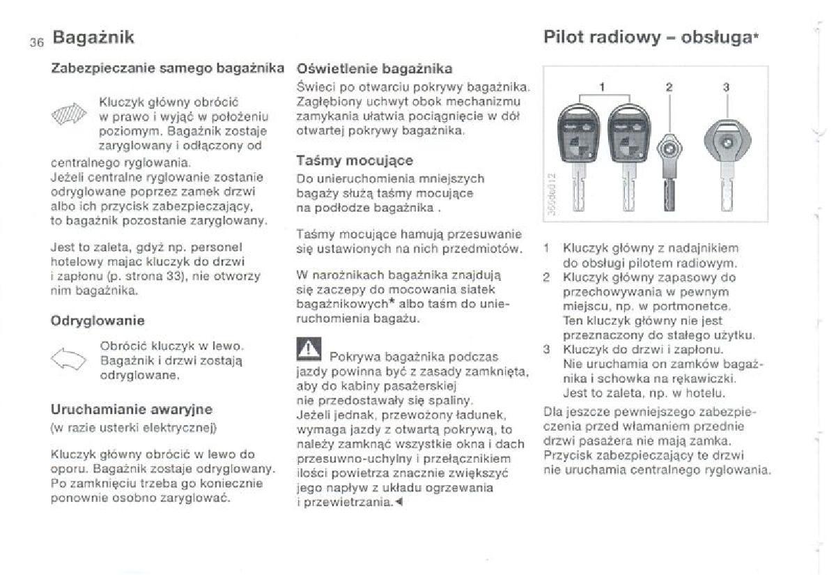 BMW 3 E36 instrukcja obslugi / page 36