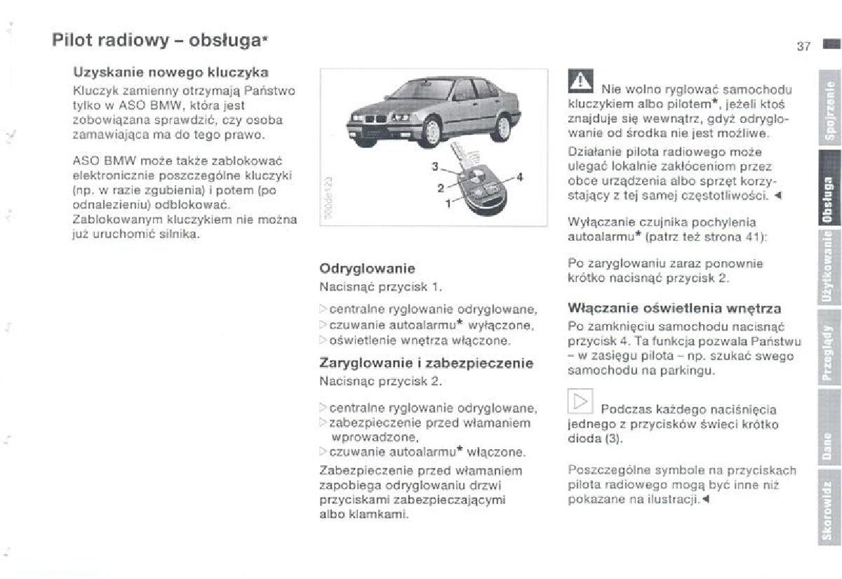 BMW 3 E36 instrukcja obslugi / page 37