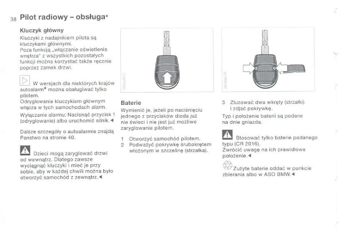 BMW 3 E36 instrukcja obslugi / page 38