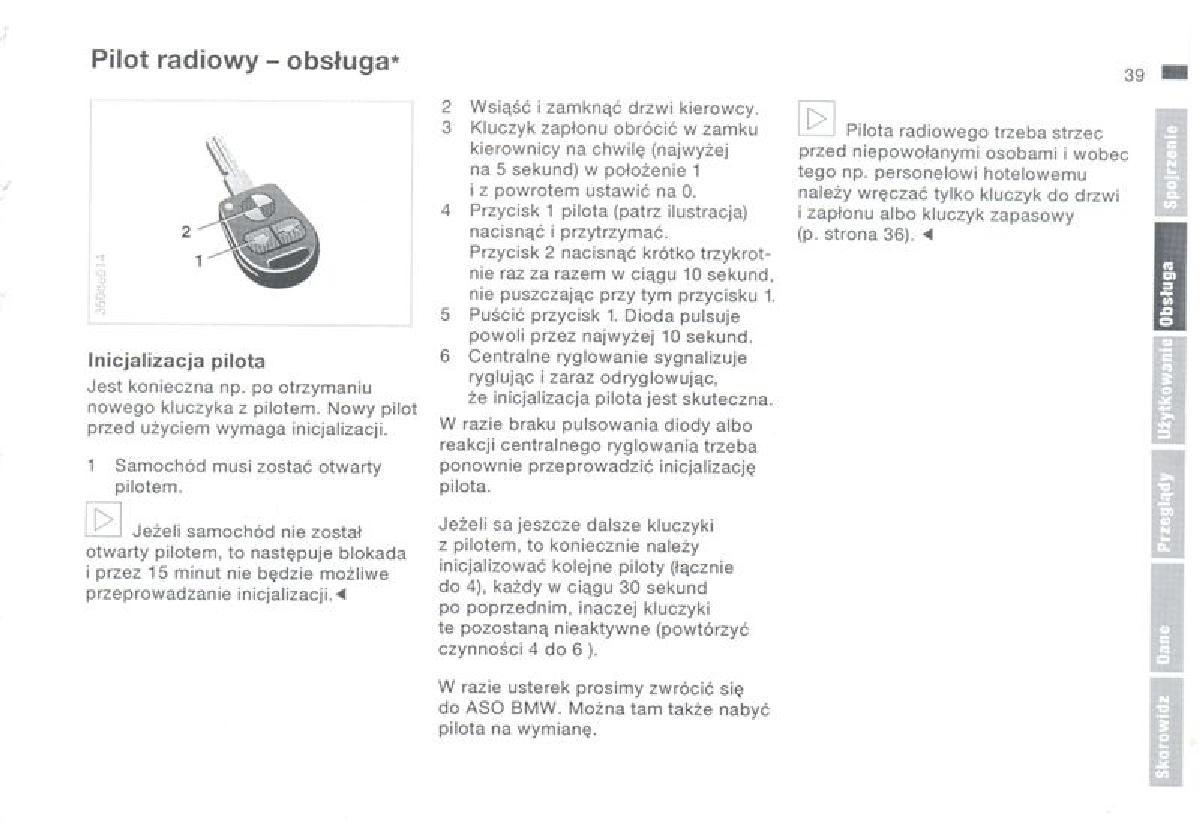 BMW 3 E36 instrukcja obslugi / page 39