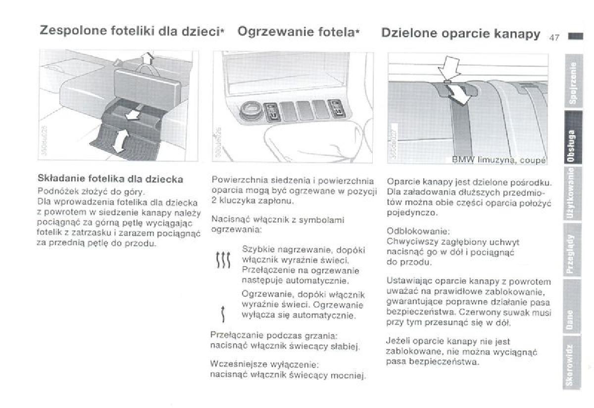 BMW 3 E36 instrukcja obslugi / page 47