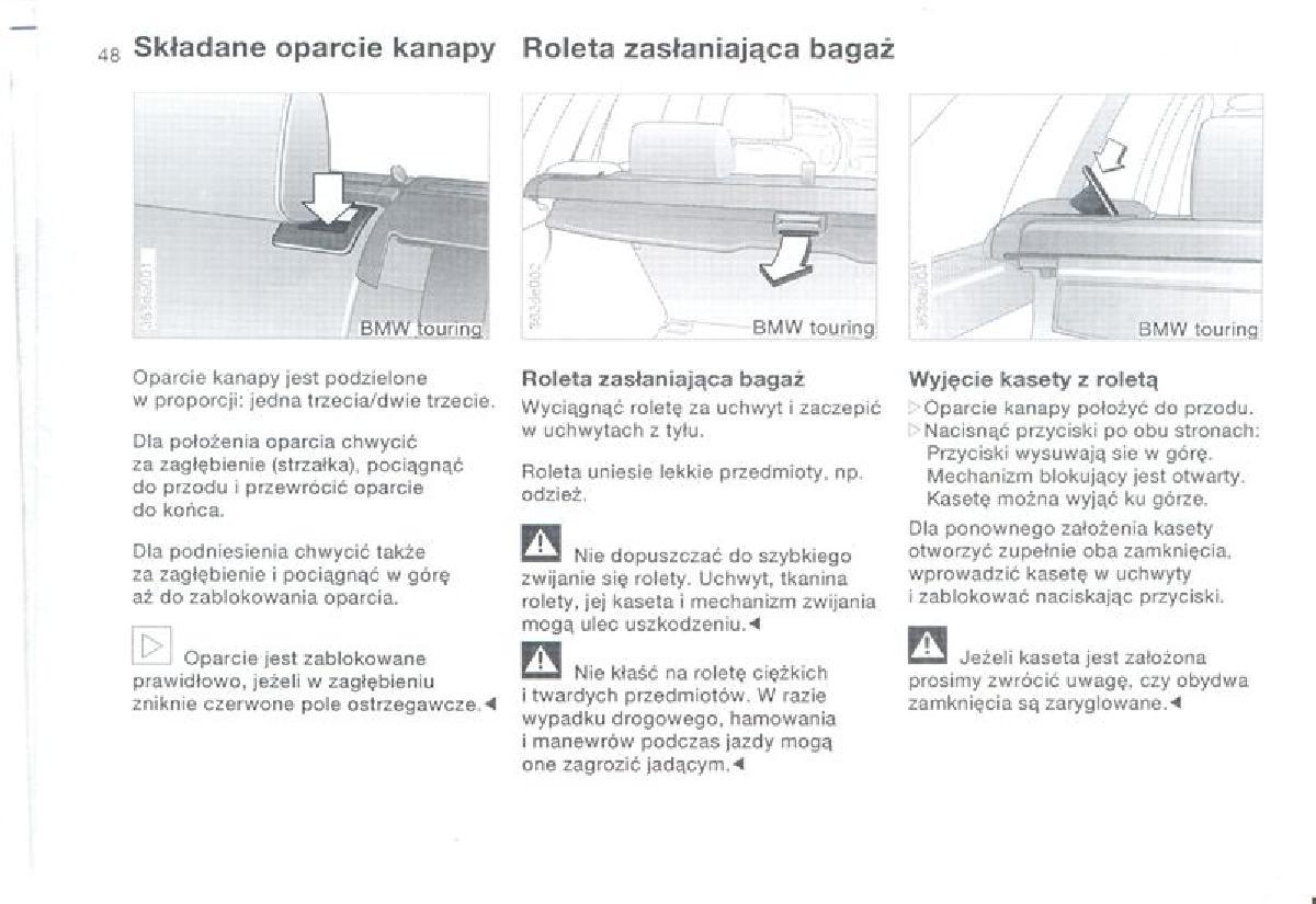 BMW 3 E36 instrukcja obslugi / page 48