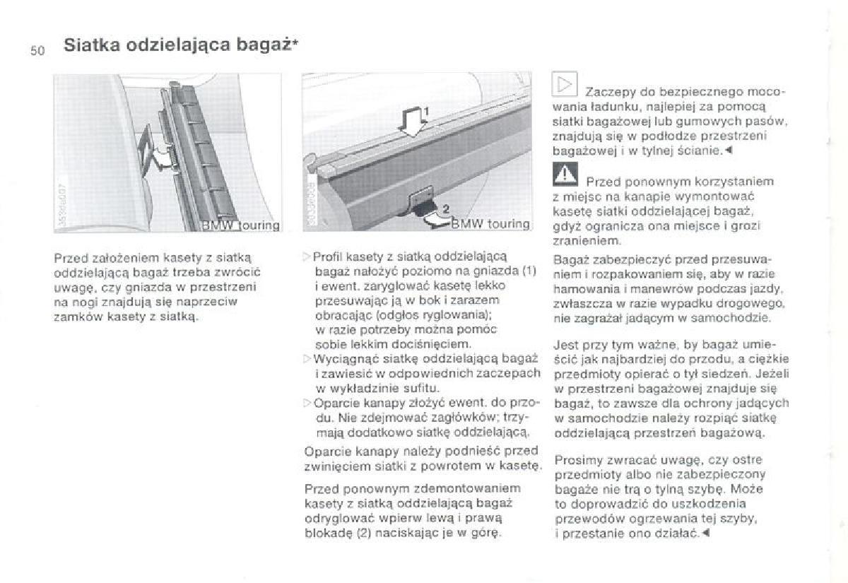 BMW 3 E36 instrukcja obslugi / page 50