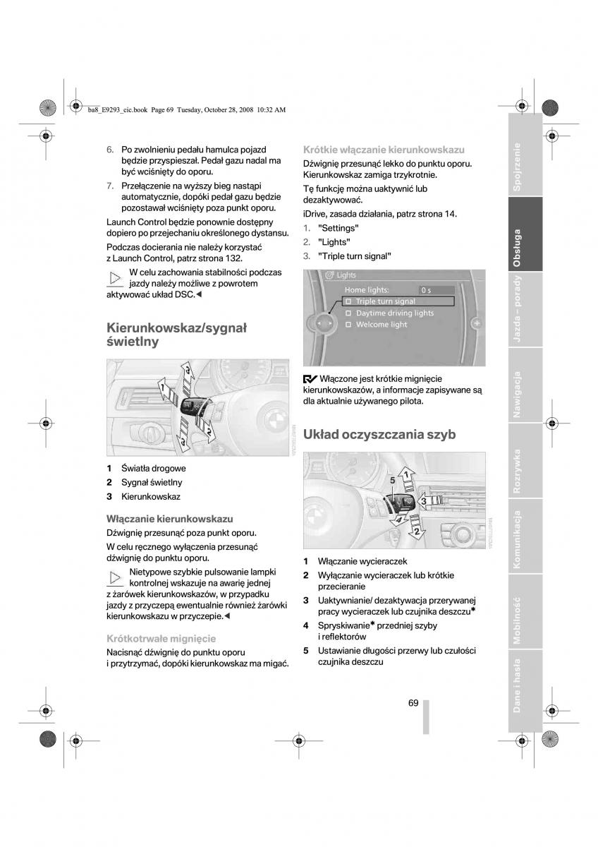 BMW 3 E92 E93 instrukcja obslugi / page 70