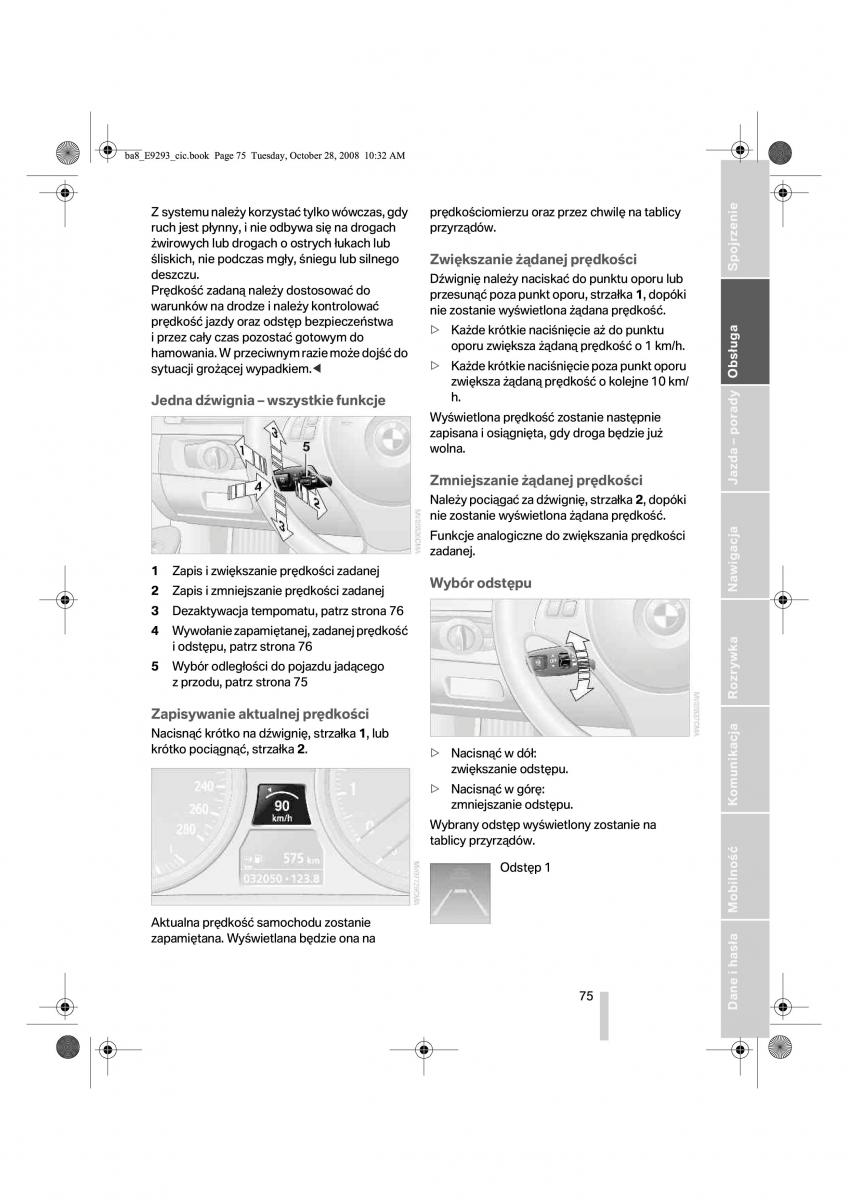 BMW 3 E92 E93 instrukcja obslugi / page 76