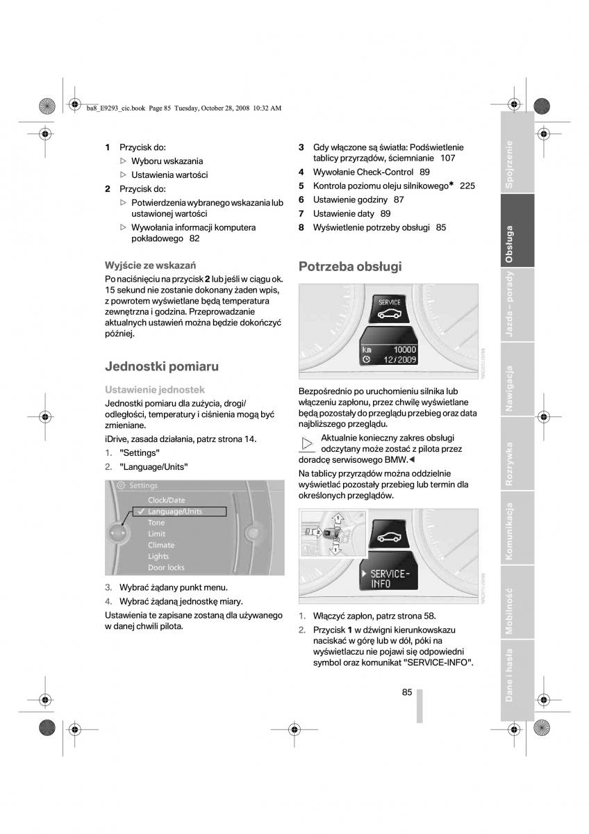 BMW 3 E92 E93 instrukcja obslugi / page 86