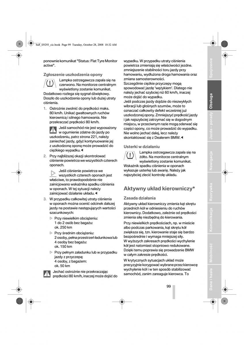 BMW 3 E92 E93 instrukcja obslugi / page 100