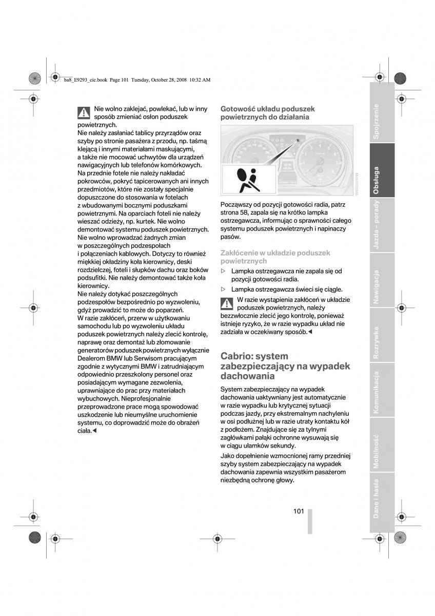 BMW 3 E92 E93 instrukcja obslugi / page 102