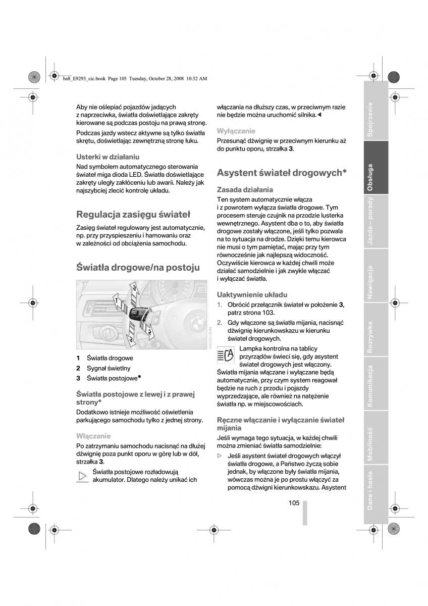 BMW 3 E92 E93 instrukcja obslugi / page 106