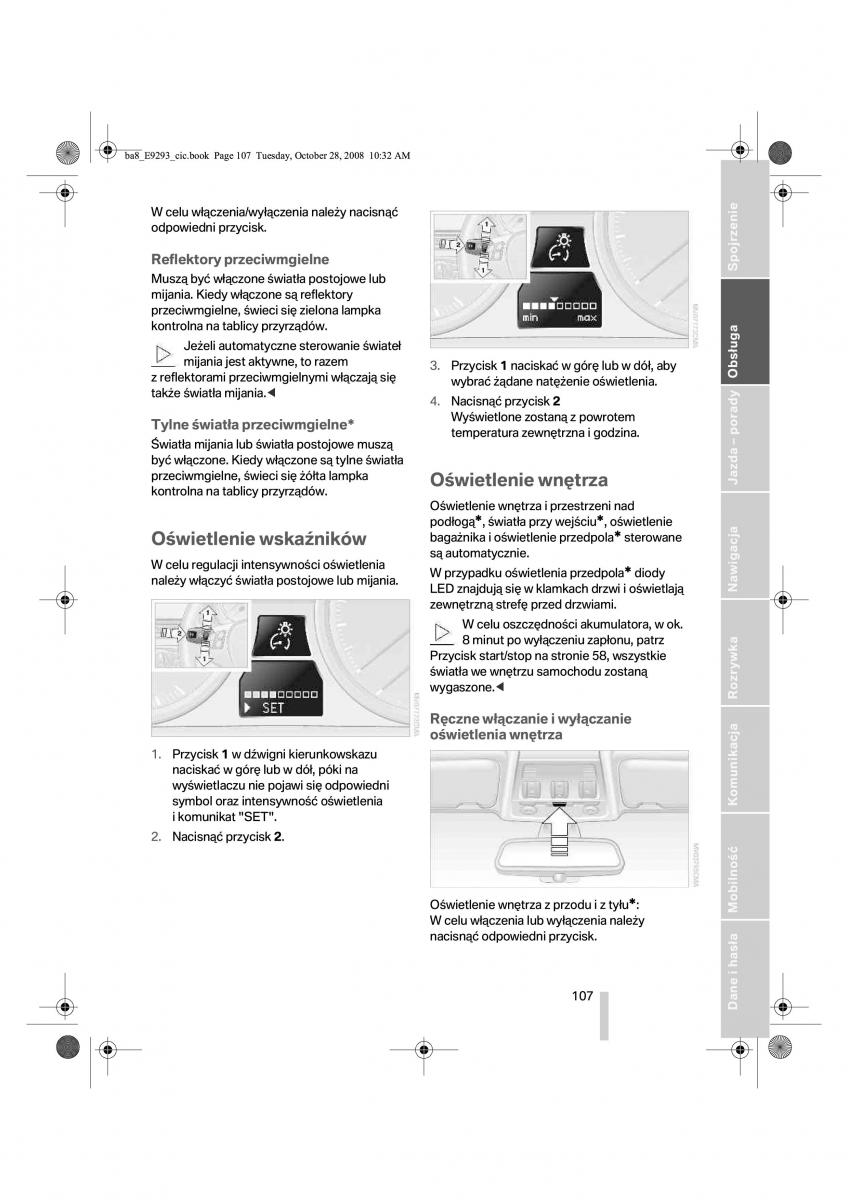 BMW 3 E92 E93 instrukcja obslugi / page 108