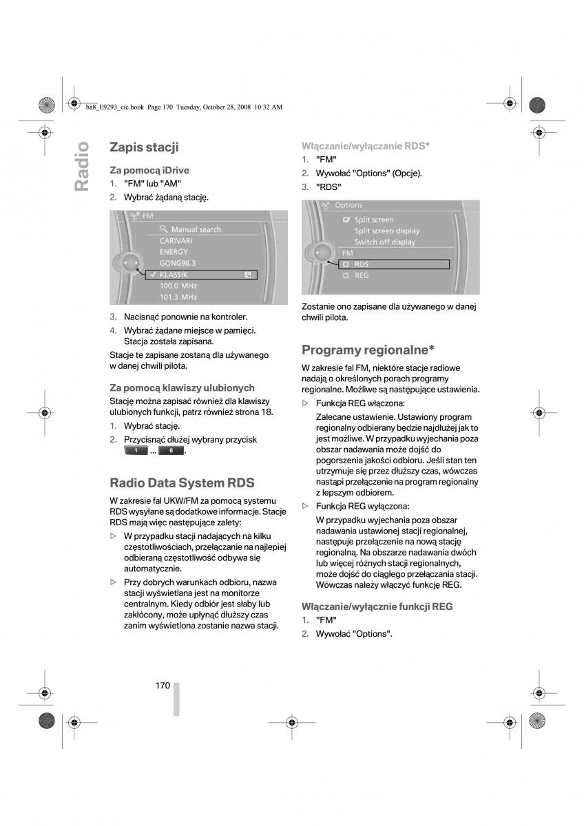 BMW 3 E92 E93 instrukcja obslugi / page 171