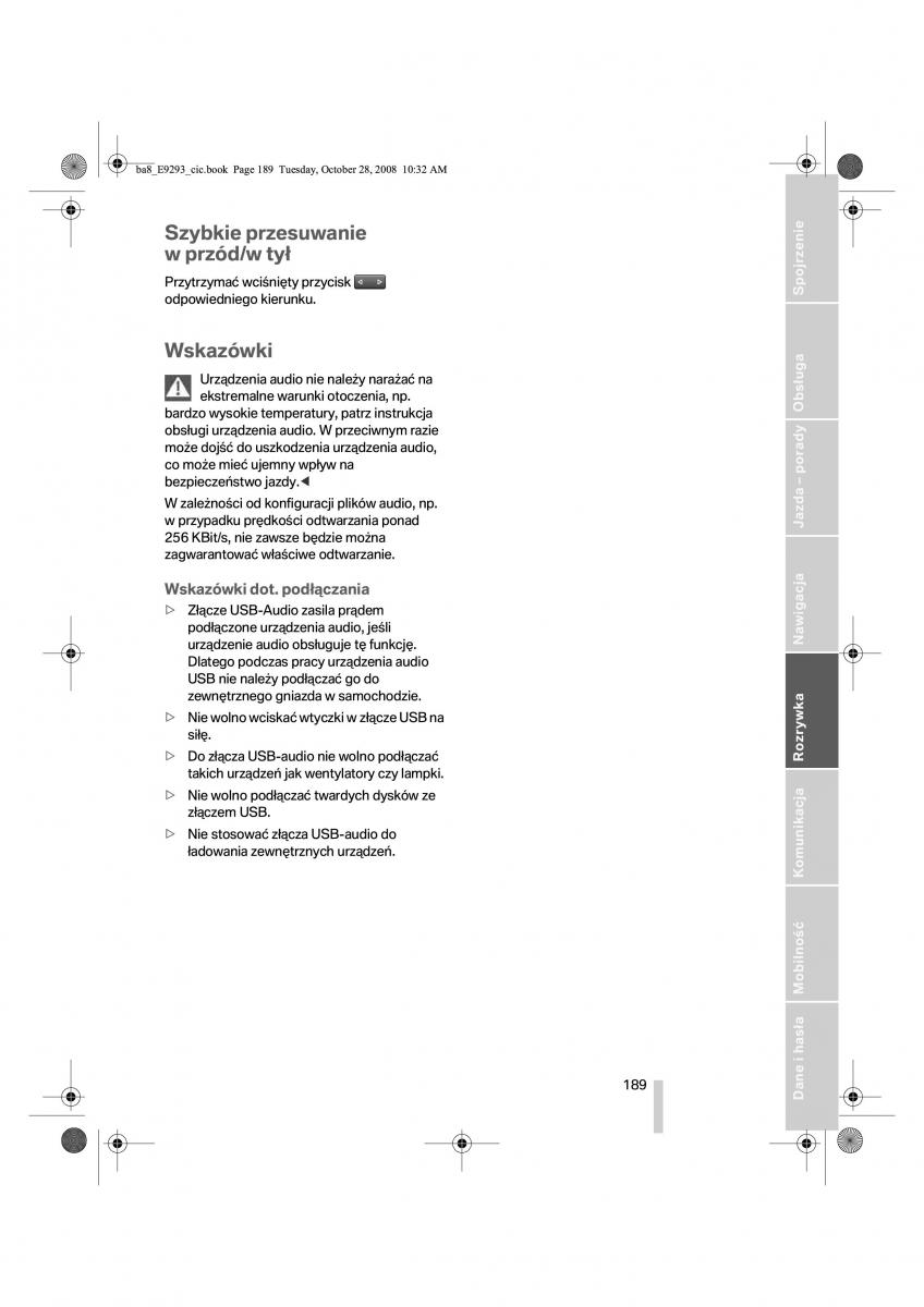 BMW 3 E92 E93 instrukcja obslugi / page 190