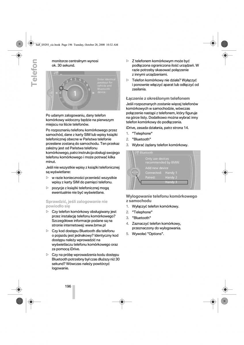 BMW 3 E92 E93 instrukcja obslugi / page 197