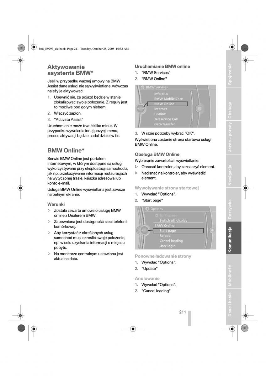 BMW 3 E92 E93 instrukcja obslugi / page 212