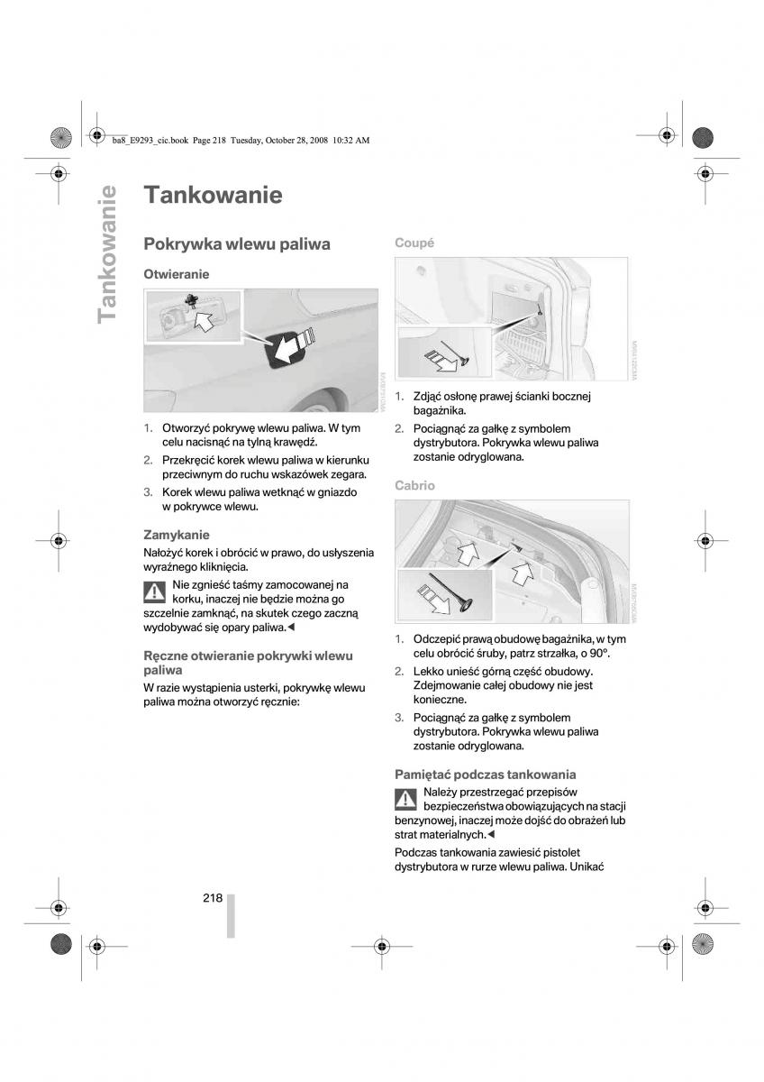 BMW 3 E92 E93 instrukcja obslugi / page 219