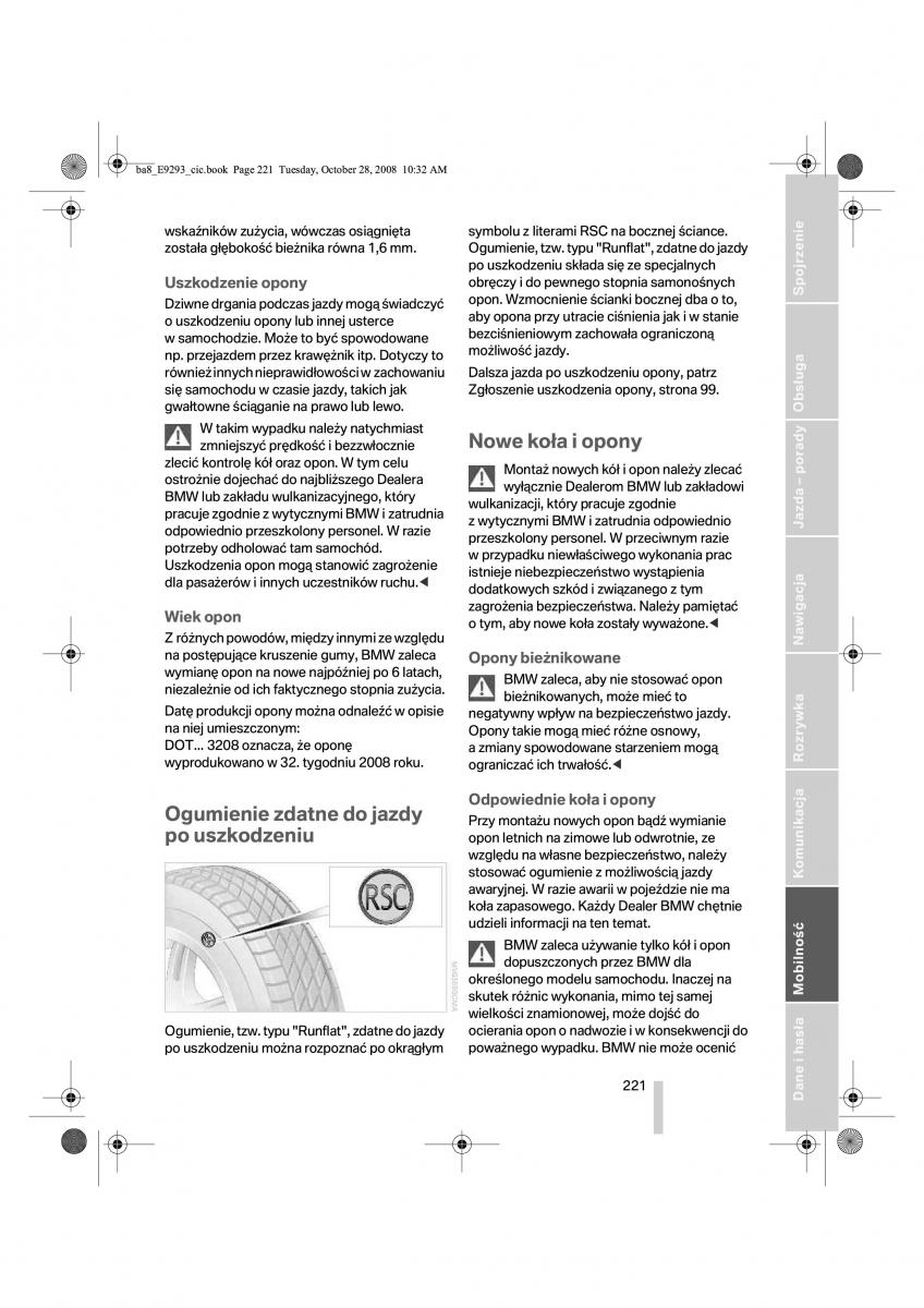 BMW 3 E92 E93 instrukcja obslugi / page 222