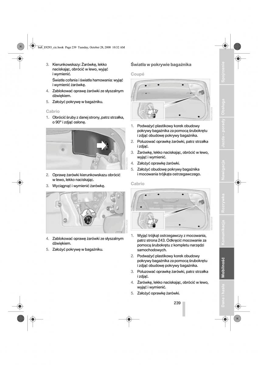 BMW 3 E92 E93 instrukcja obslugi / page 240