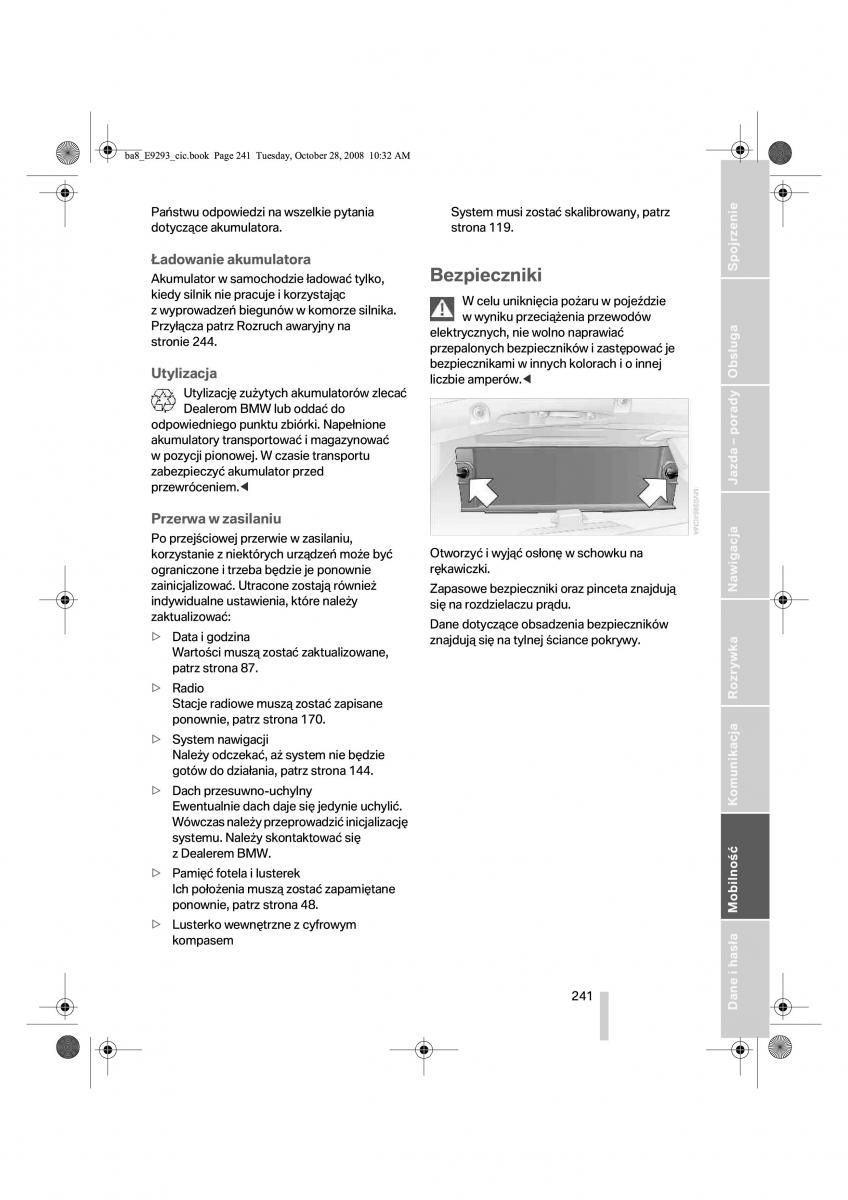 BMW 3 E92 E93 instrukcja obslugi / page 242