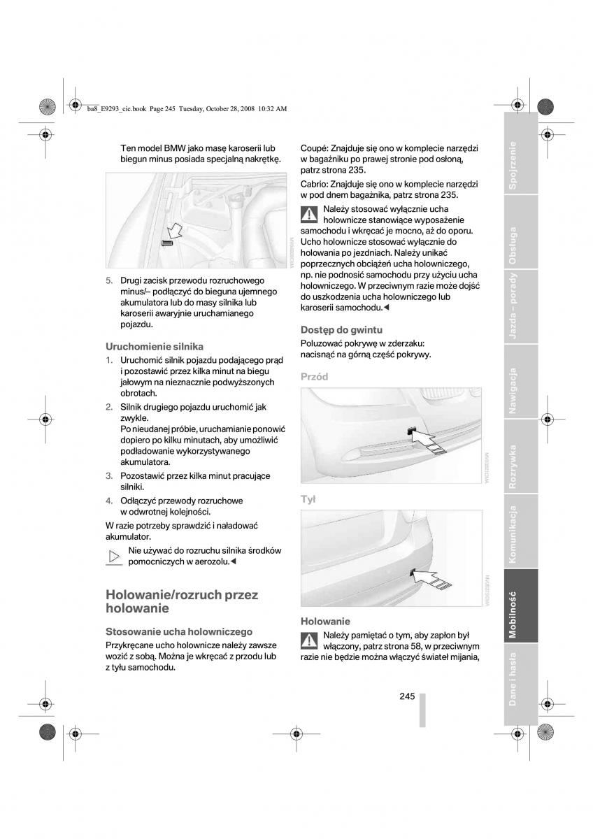 BMW 3 E92 E93 instrukcja obslugi / page 246