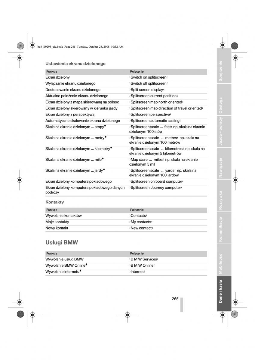 BMW 3 E92 E93 instrukcja obslugi / page 266