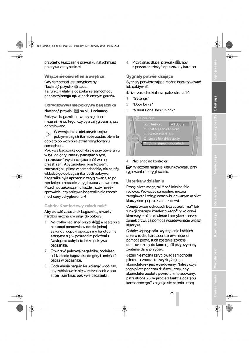 BMW 3 E92 E93 instrukcja obslugi / page 30