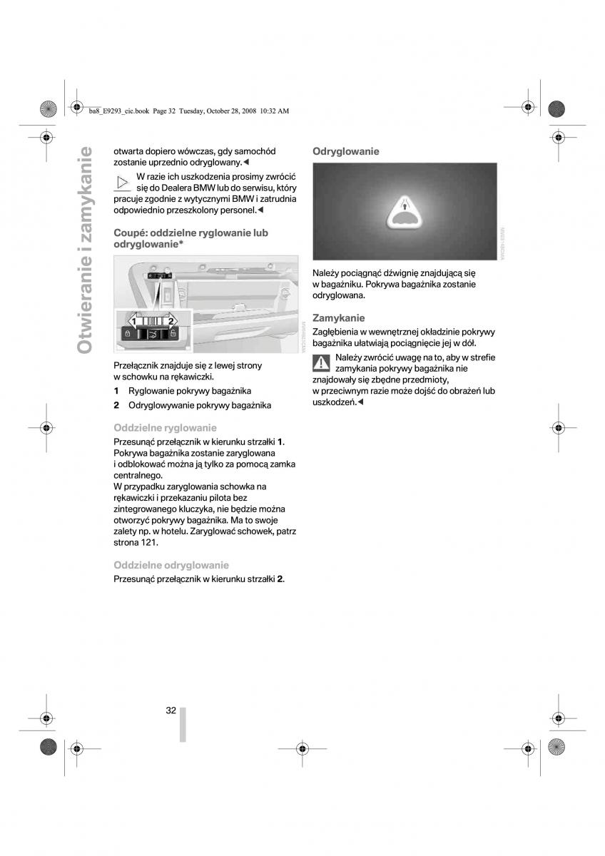 BMW 3 E92 E93 instrukcja obslugi / page 33