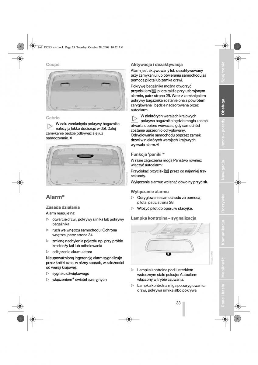 BMW 3 E92 E93 instrukcja obslugi / page 34