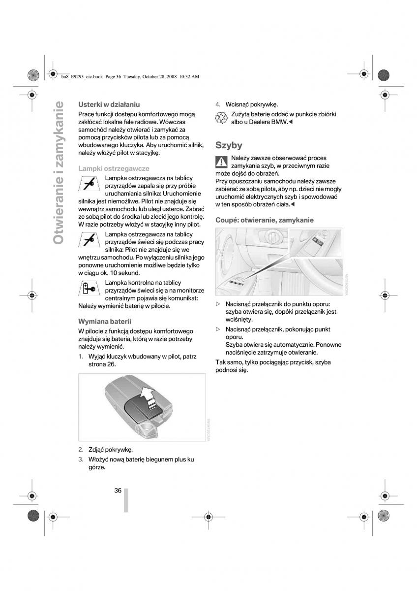 BMW 3 E92 E93 instrukcja obslugi / page 37