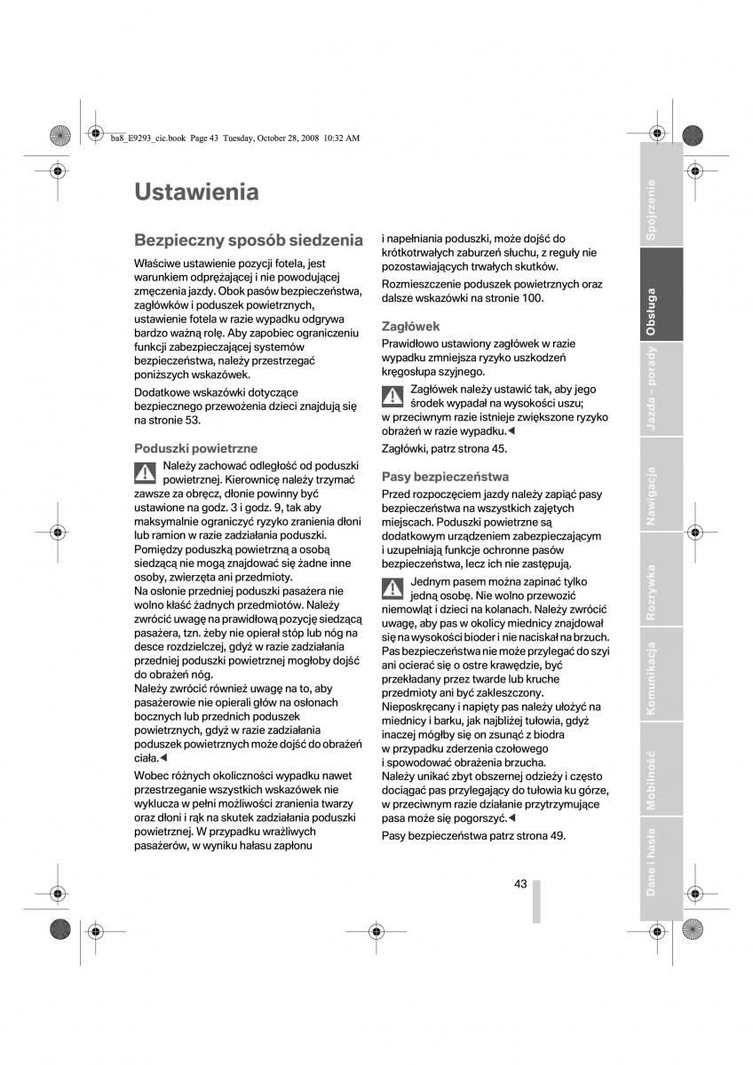 BMW 3 E92 E93 instrukcja obslugi / page 44