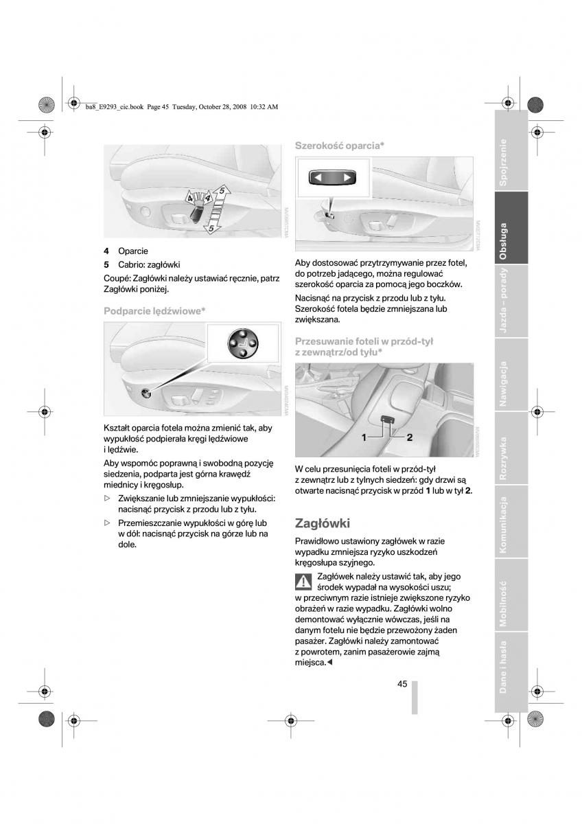 BMW 3 E92 E93 instrukcja obslugi / page 46