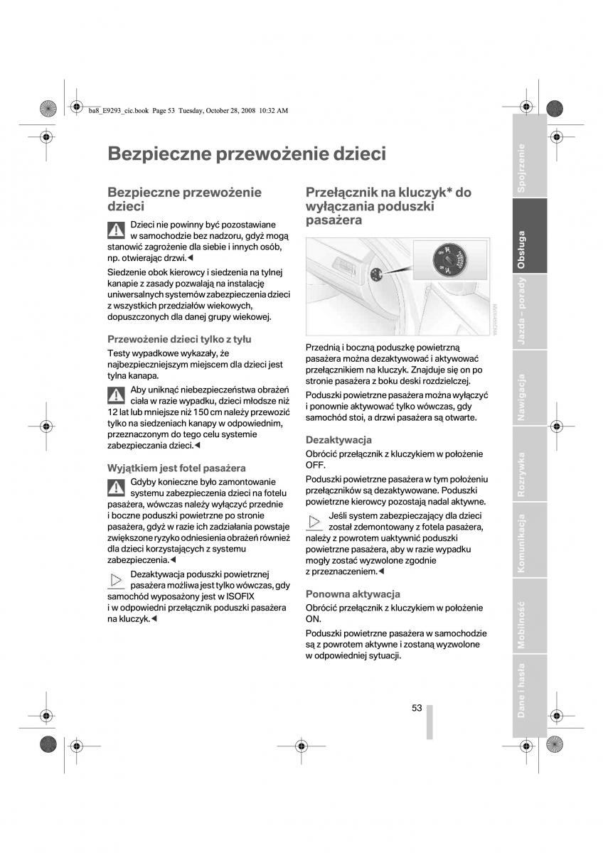 BMW 3 E92 E93 instrukcja obslugi / page 54