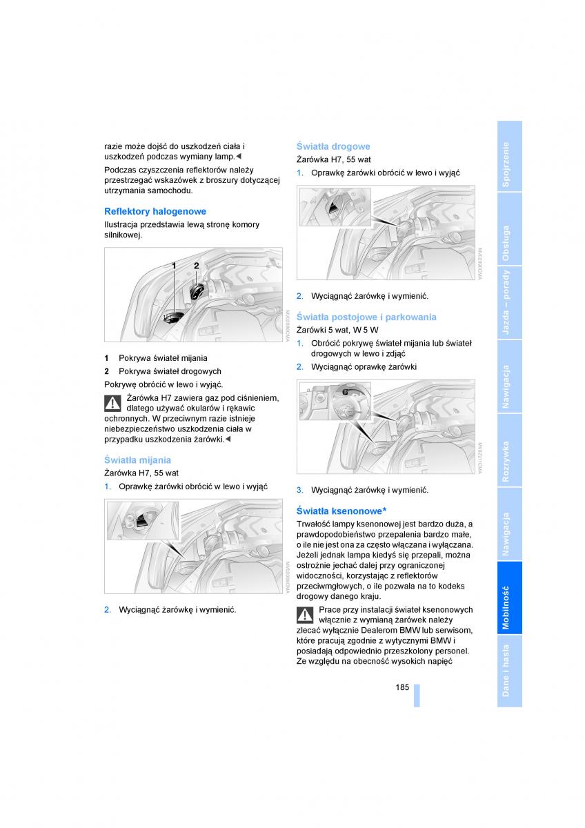 manual BMW 5 E60 BMW 5 E60 instrukcja / page 187