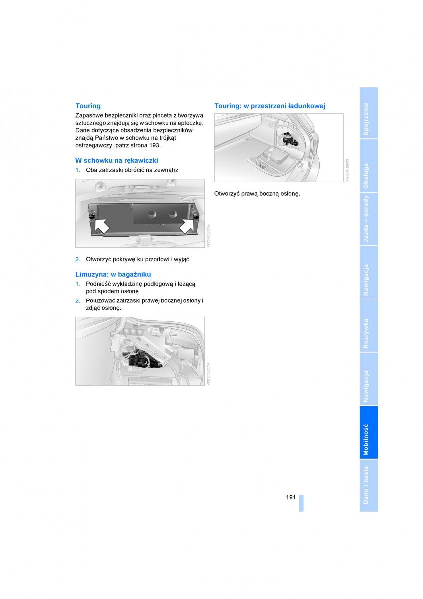 manual BMW 5 E60 BMW 5 E60 instrukcja / page 193