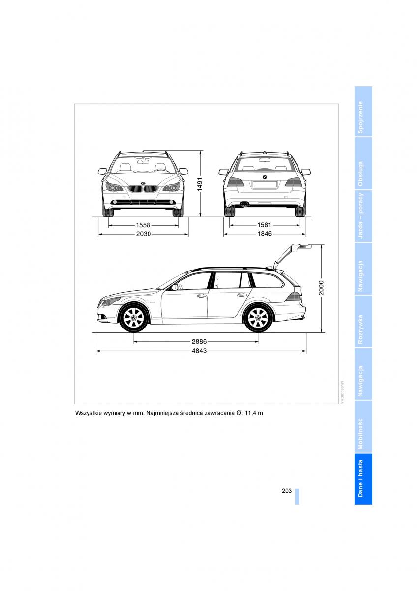 manual BMW 5 E60 BMW 5 E60 instrukcja / page 205