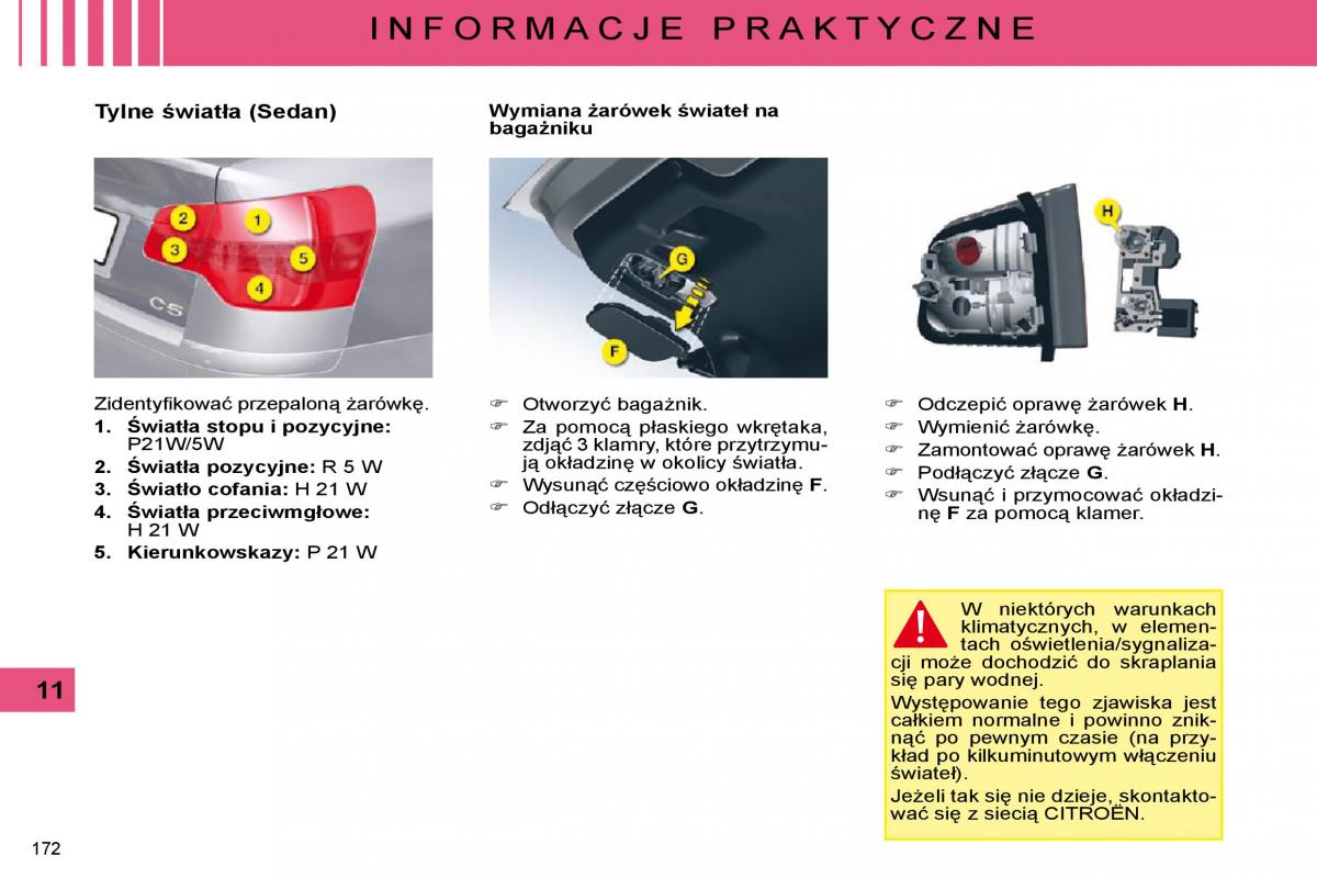 Citroen C5 II 2 instrukcja obslugi / page 169