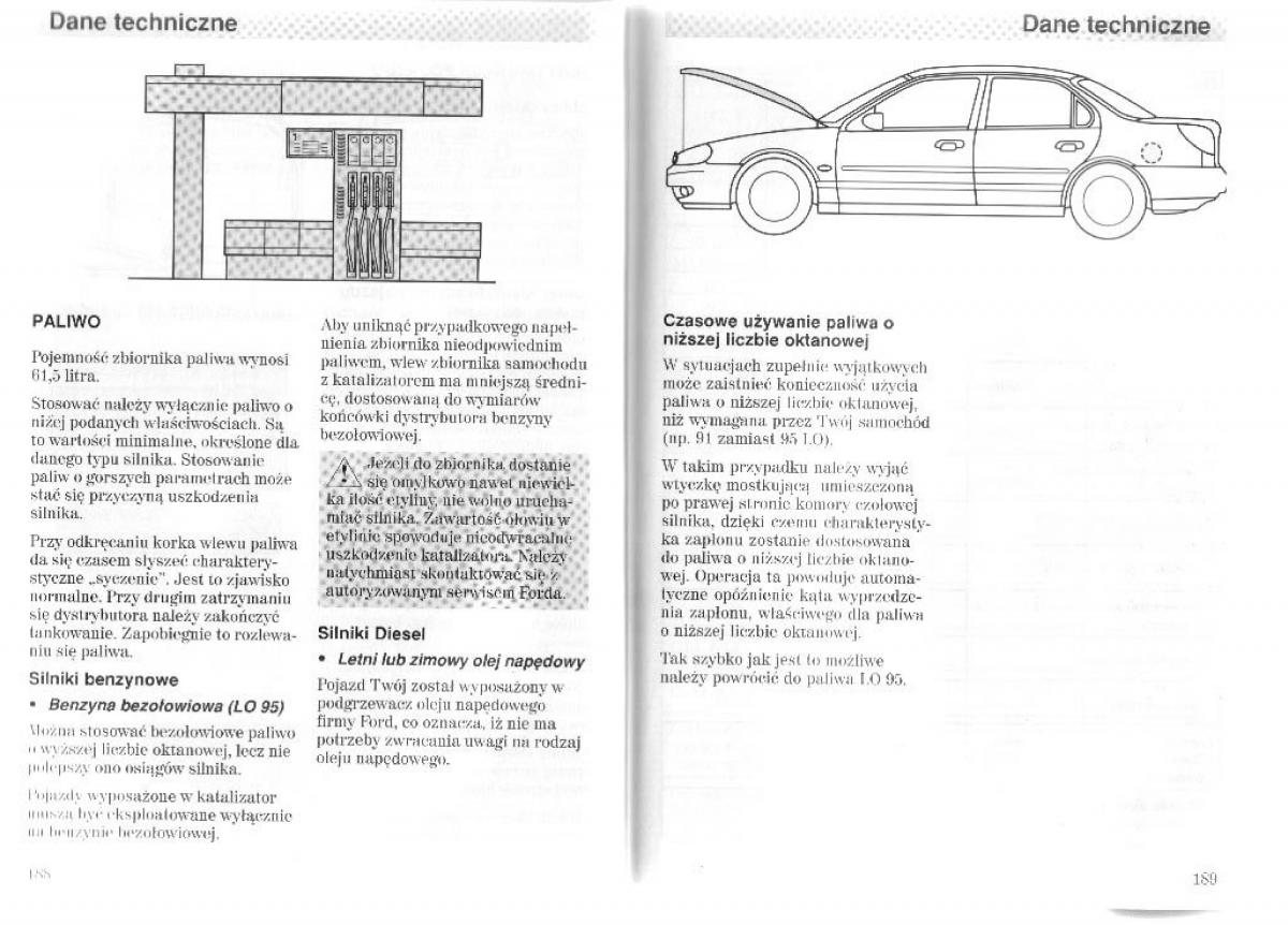 Ford Mondeo II 2 MKII instrukcja obslugi / page 98