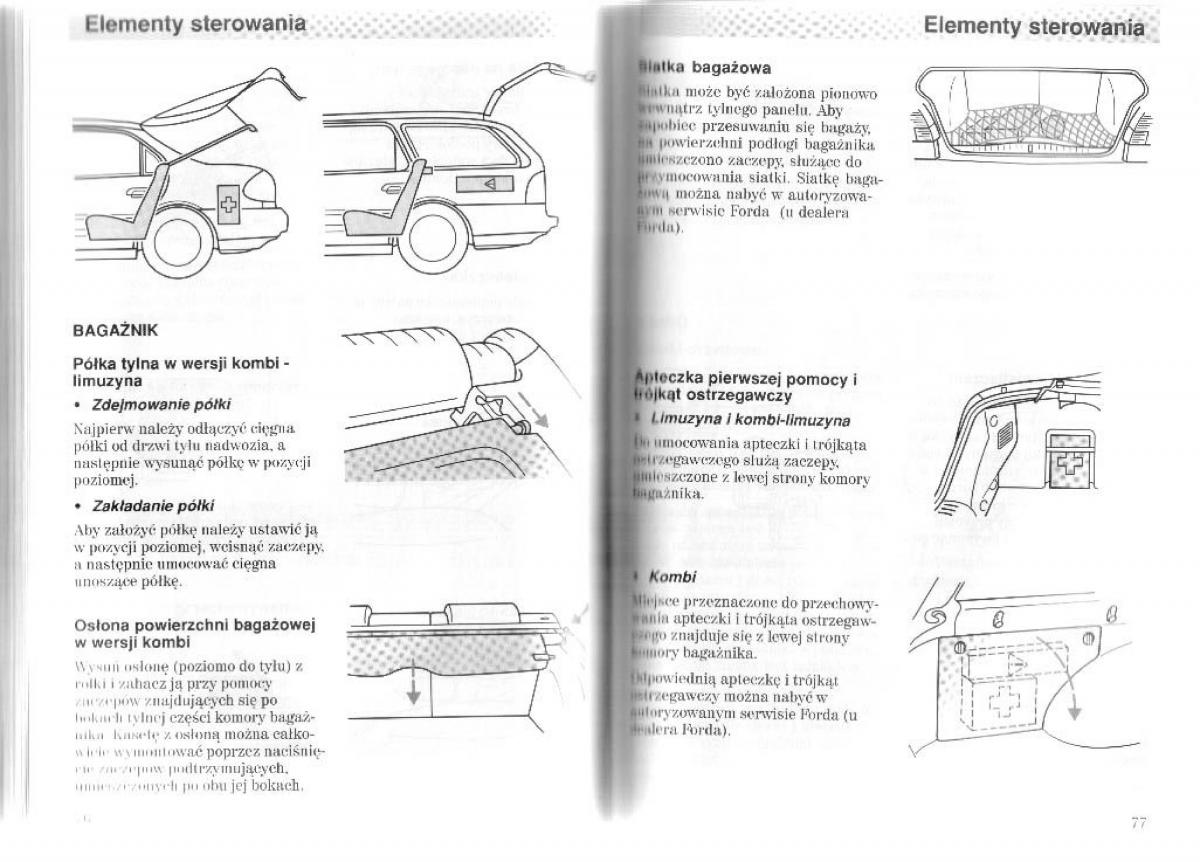 Ford Mondeo II 2 MKII instrukcja obslugi / page 44