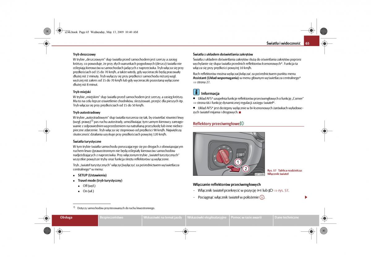 Skoda Superb II 2 instrukcja obslugi / page 65