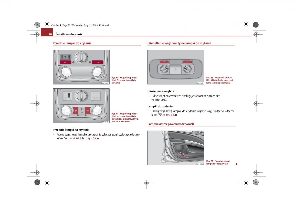 Skoda Superb II 2 instrukcja obslugi / page 70