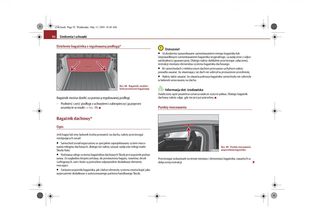 Skoda Superb II 2 instrukcja obslugi / page 92