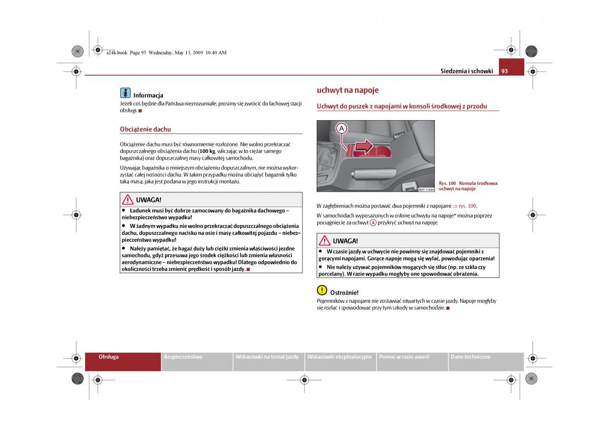 Skoda Superb II 2 instrukcja obslugi / page 93