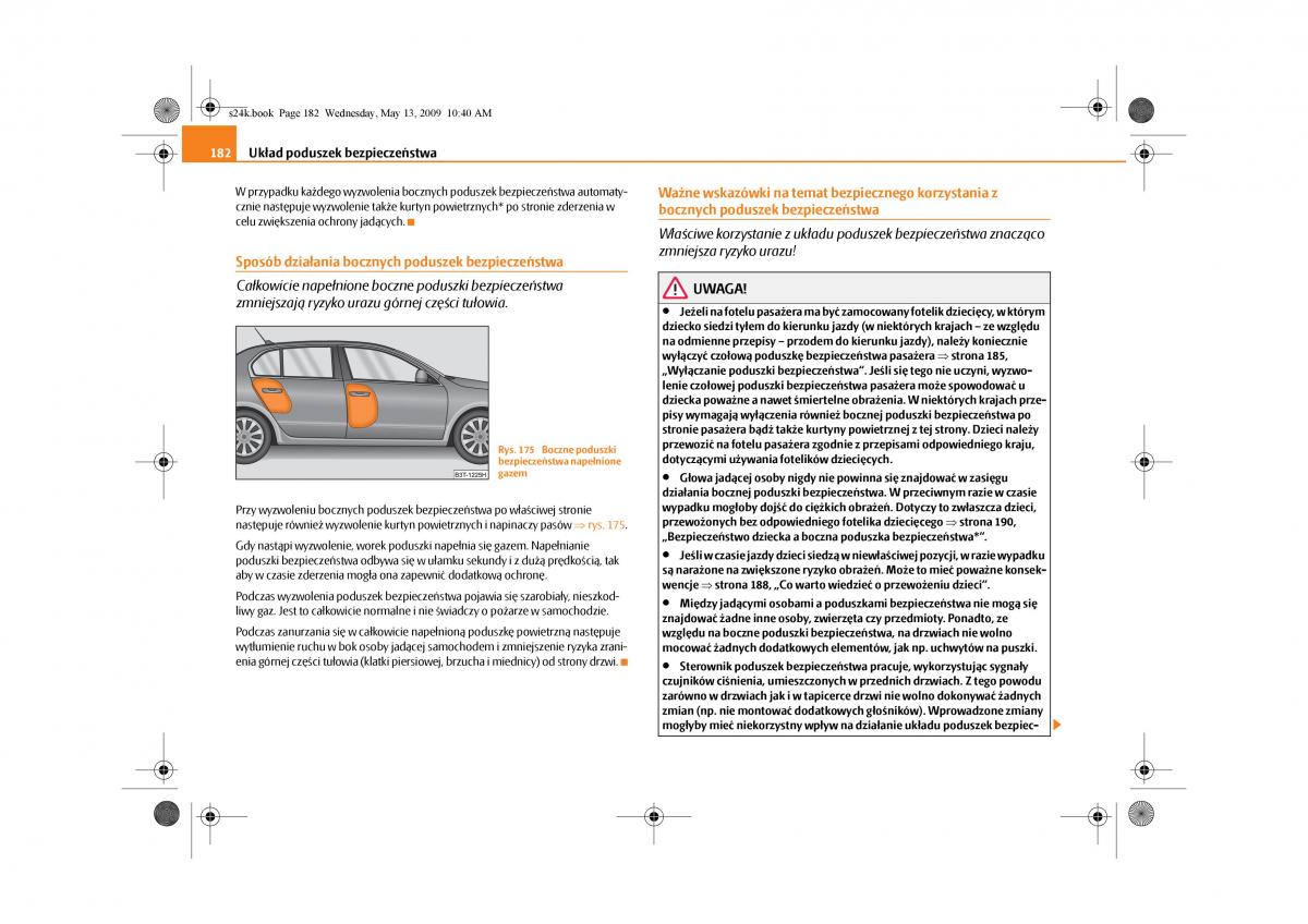 Skoda Superb II 2 instrukcja obslugi / page 182