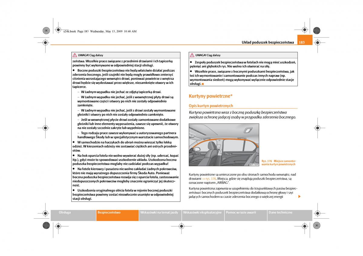 Skoda Superb II 2 instrukcja obslugi / page 183